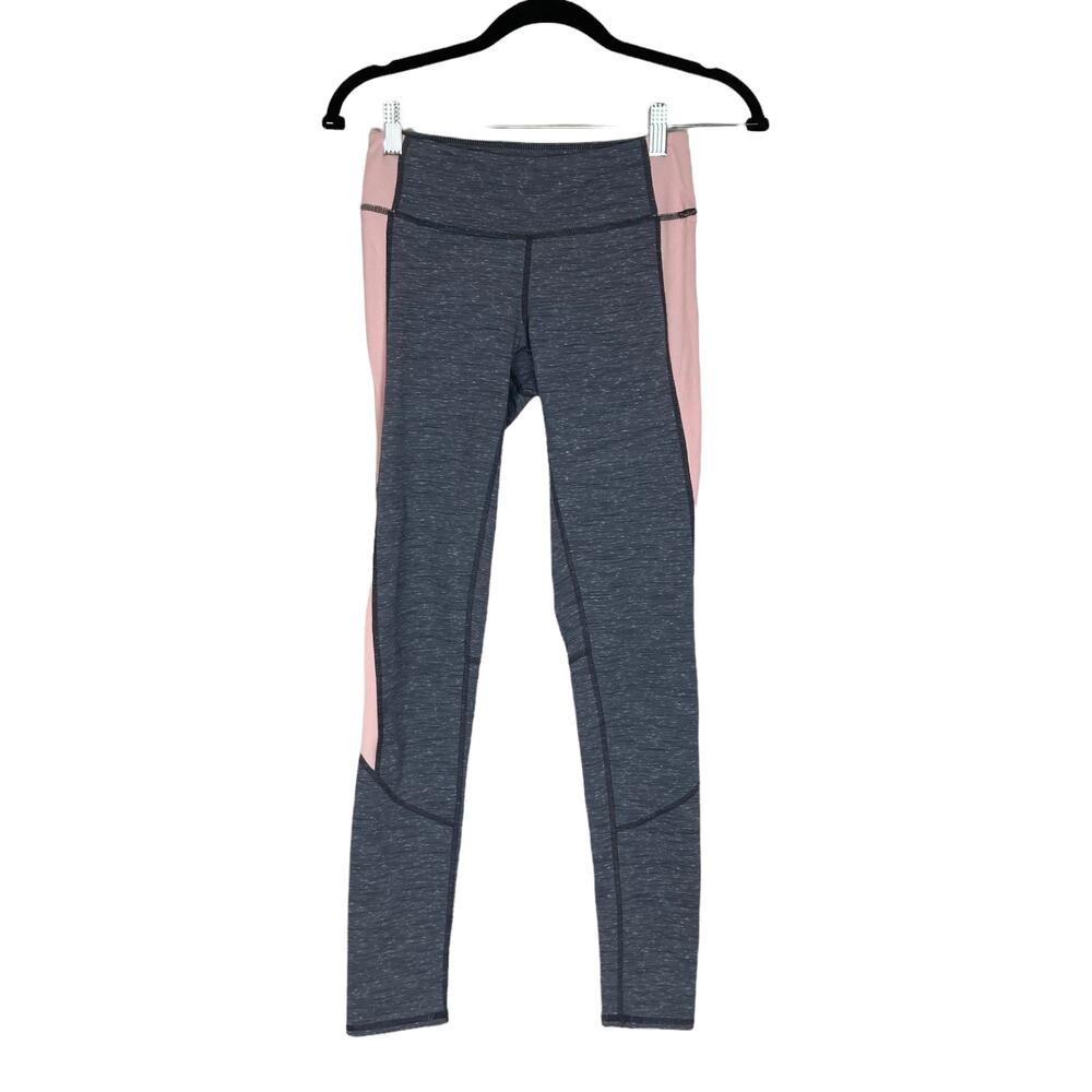 Zella Womens Gray and Pink Color Block Full Length Leggings Size XS